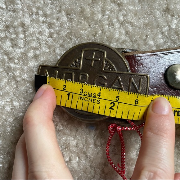 Morgan Classic Autos Brassy Belt Buckle Brown Leather Belt Large - Picture 5 of 9